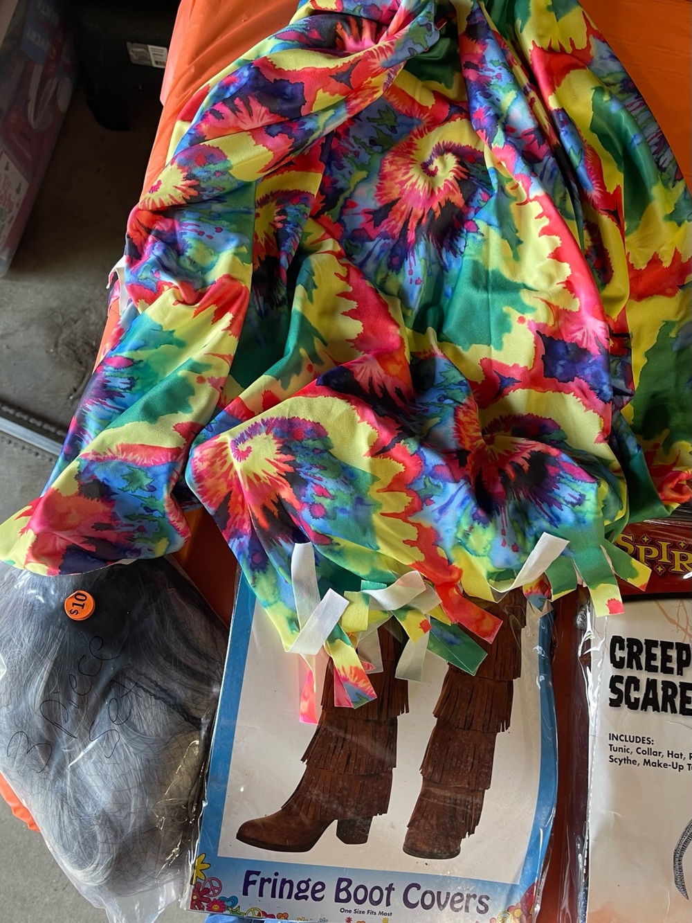 Tie-Dye Fringe Skirt - Multicolor